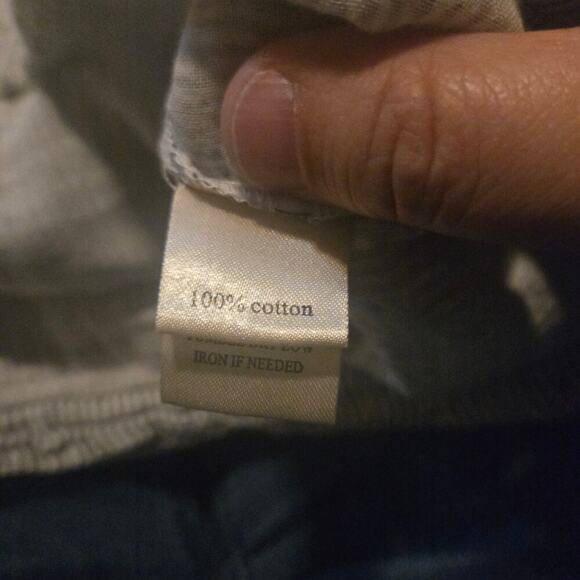 Dylan top womens size large blue white pinstripe tie up boho blouse shirt beachy - Picture 4 of 9